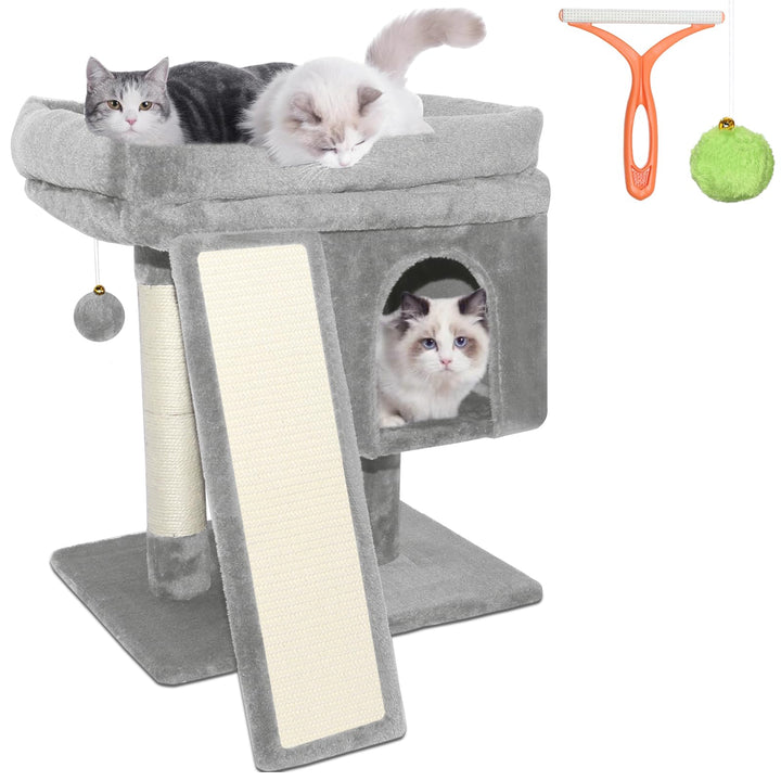 Kratzbaum klein für grosse Katzen XXL - 60cm hoch, Katzenbaum mit extra grosser Plattform (40x50cm)