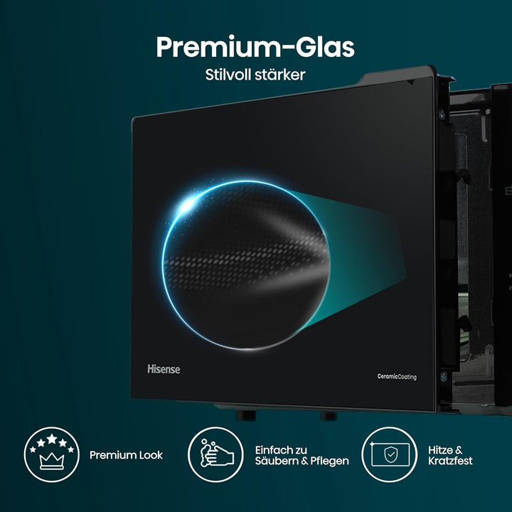 Hisense H23MOBS4HI Mikrowelle /23 L /900W /InverterTech/Keramikbeschichtung/Premium Glas/Massgeschne
