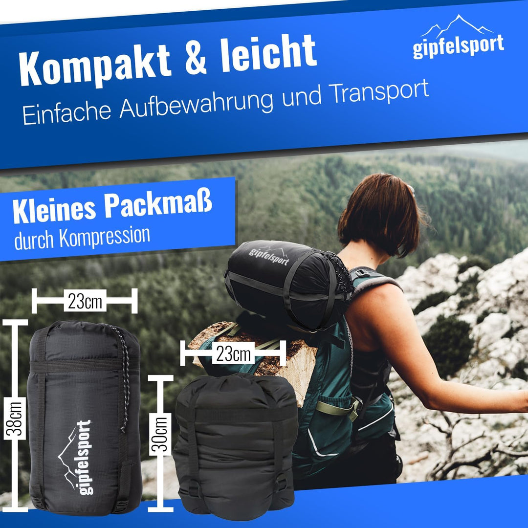 Gipfelsport Ultraleicht Schlafsack 4 Jahreszeiten [-20°C bis 15°C] Ultralight Sleeping Bag | Ultrale