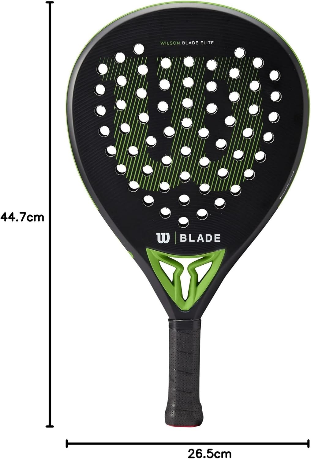Wilson Padel-Schläger Blade Elite v2, Carbon-Glasfaser-Komposit/Eva, 365 g, Kopfgrösse 510 cm², Schw