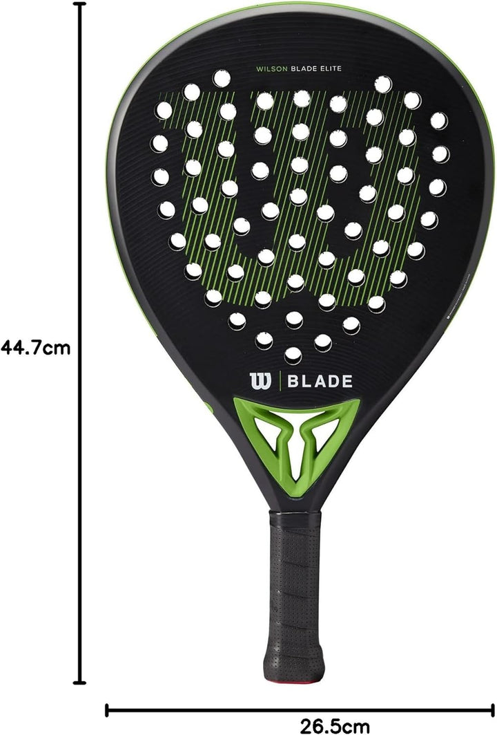 Wilson Padel-Schläger Blade Elite v2, Carbon-Glasfaser-Komposit/Eva, 365 g, Kopfgrösse 510 cm², Schw