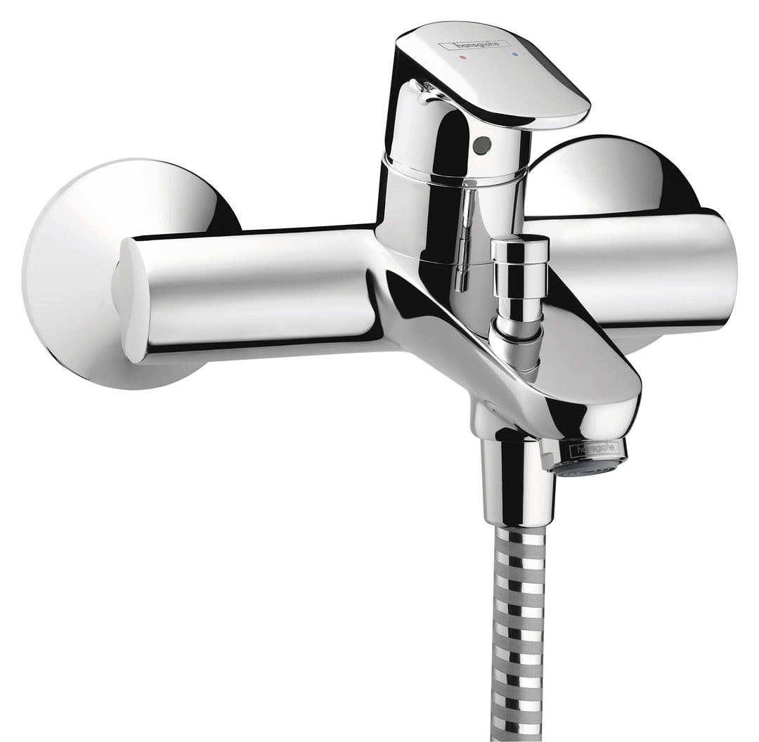 Hansgrohe Mischbatterie für Bad/Dusche Ecos, Chrom, Silber Knob, Knob