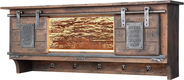 Hängeregal Mango massiv Dunkelbraun gewachst (BxHxT 115x45x30 cm) Wandregal