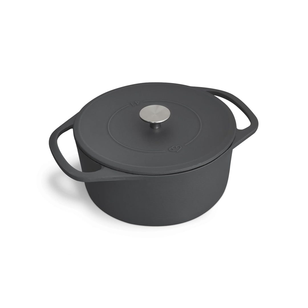SPRINGLANE Cocotte mit Deckel – Gusseisen Topf Bräter Schmortopf Kochtopf Induktion – 24 cm rund, 4