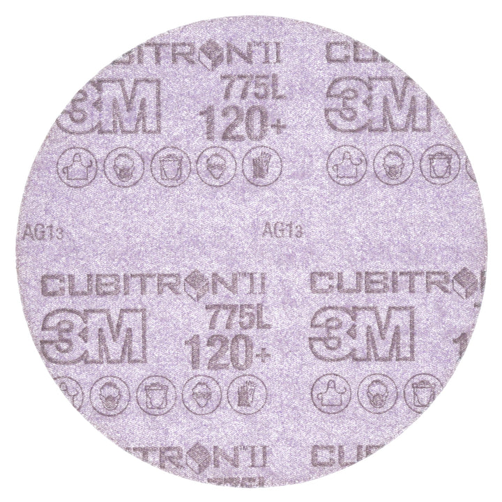 3M 86821 Cubitron II Hookit Filmscheibe 775L, 120+, ungelocht, 150 mm (50-er Pack) 150 mm (50-er Pac