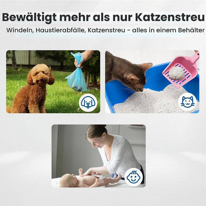 Neakasa PooGuard Katzenstreu-Entsorgungsbehälter, 9,2L Mülleimer für Katzenstreu, Hundekot und Winde