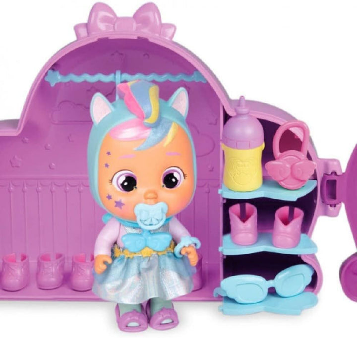 CRY BABIES MAGIC TEARS Jenna‘s Kleiderschrank I Mini Puppe Jenna und Kleiderschrank mit 16 Accessoir
