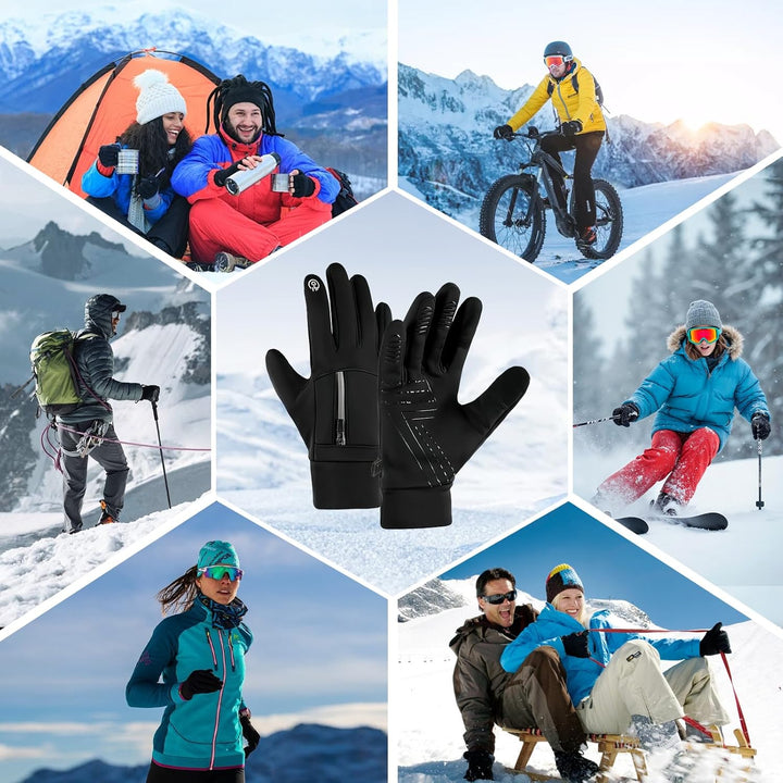 Carreuty USB beheizte Handschuhe für Männer Frauen, Wasserdicht Winddicht rutschfest Ski Erhitzt Han