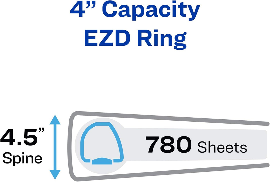 Avery Haltbarer Sichtmappe mit abgeschrägtem Ring. 2-er Packung 4" weiss weiss 4" 2-er Packung, Weis