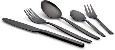 Echtwerk EW-BS-3055S Tafelbesteck Positano-Black Edition, 30-teilig, für 6 Personen, Edelstahl 18/10