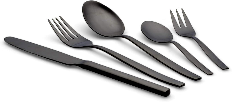 Echtwerk EW-BS-3055S Tafelbesteck Positano-Black Edition, 30-teilig, für 6 Personen, Edelstahl 18/10