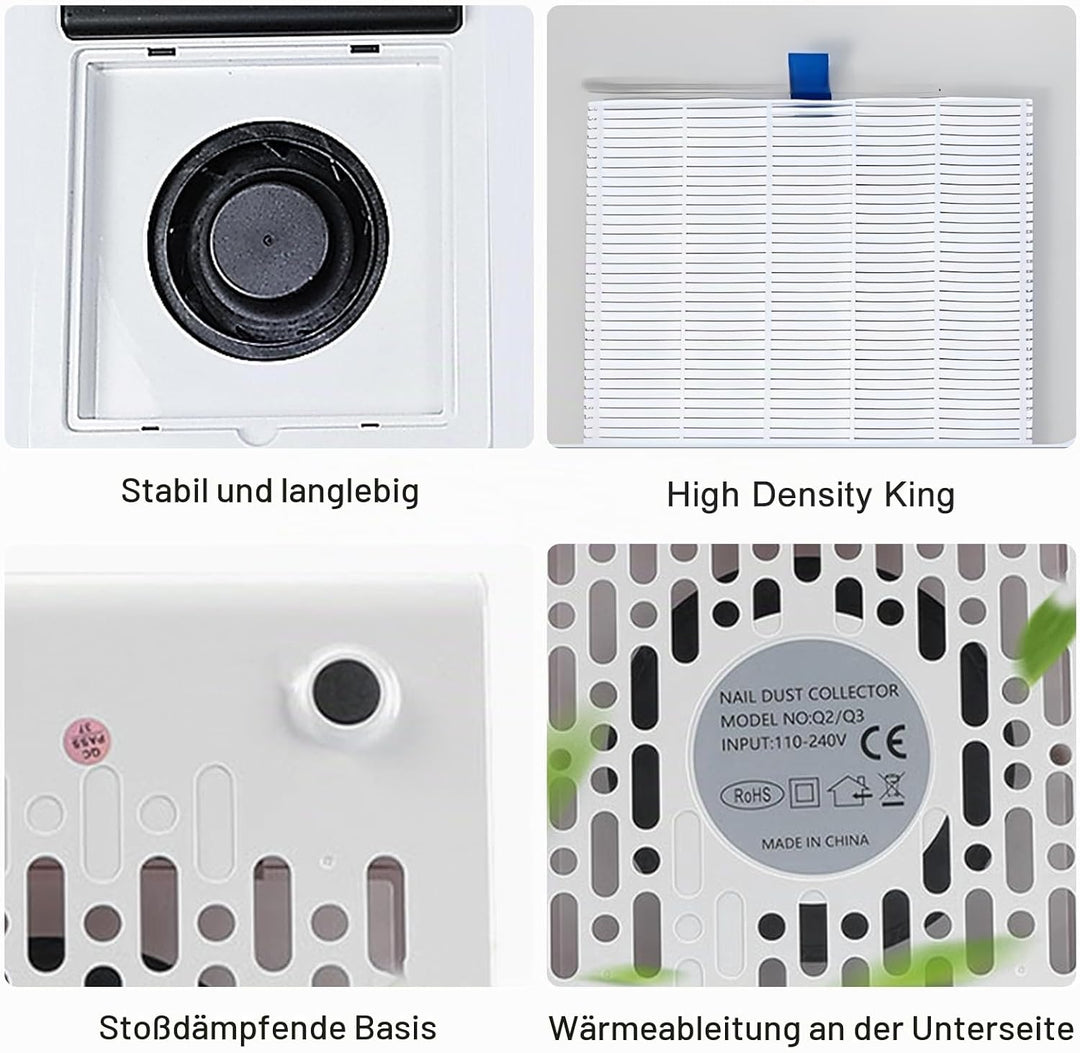 Staubabsaugung Für Nägel, Leistungsstarker Nagelstaubsauger Mit Filter 3700RPM, Leiser Nagelabsauger