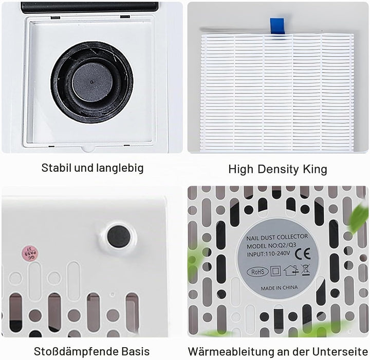Staubabsaugung Für Nägel, Leistungsstarker Nagelstaubsauger Mit Filter 3700RPM, Leiser Nagelabsauger