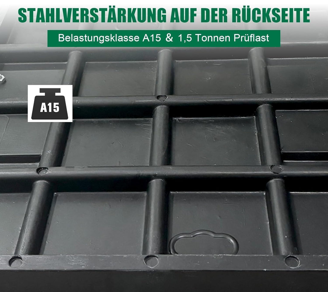 GFK-Schachtdeckel ohne Rahmen mit Griff 500 x 500 mm Glasfaser Schachtabdeckung FRP/GRP Abdeckplatte