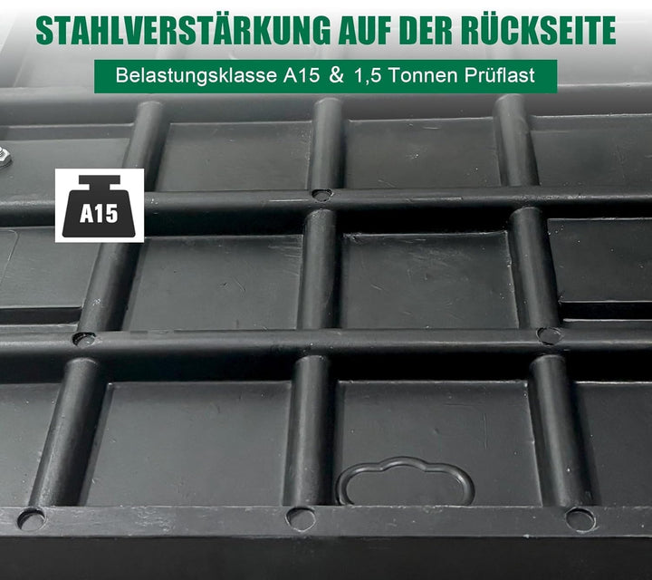 GFK-Schachtdeckel ohne Rahmen mit Griff 500 x 500 mm Glasfaser Schachtabdeckung FRP/GRP Abdeckplatte
