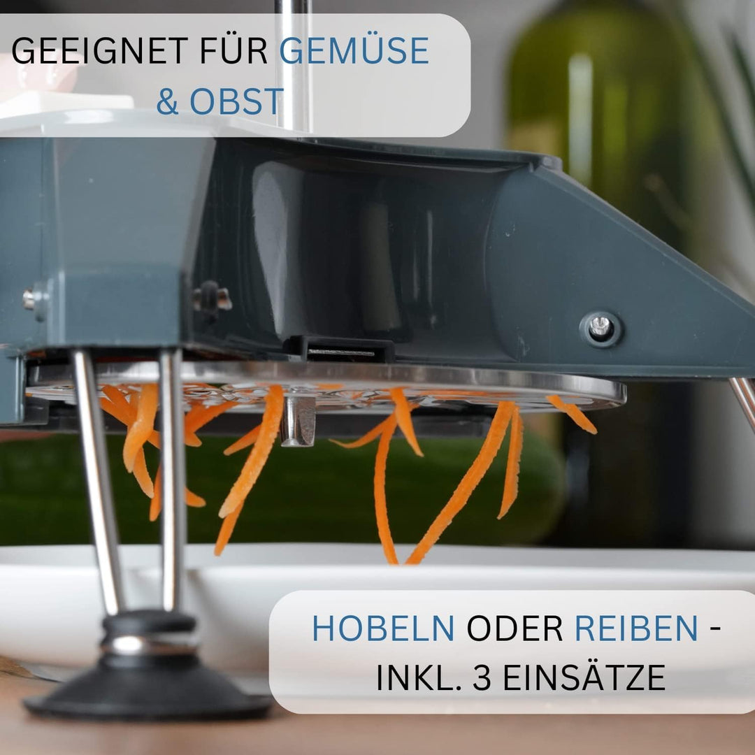 Westmark Gemüseschneider mit Edelstahlklingen - kompakter Gemüsehobel inkl. 3 Scheiben - ideal zum h