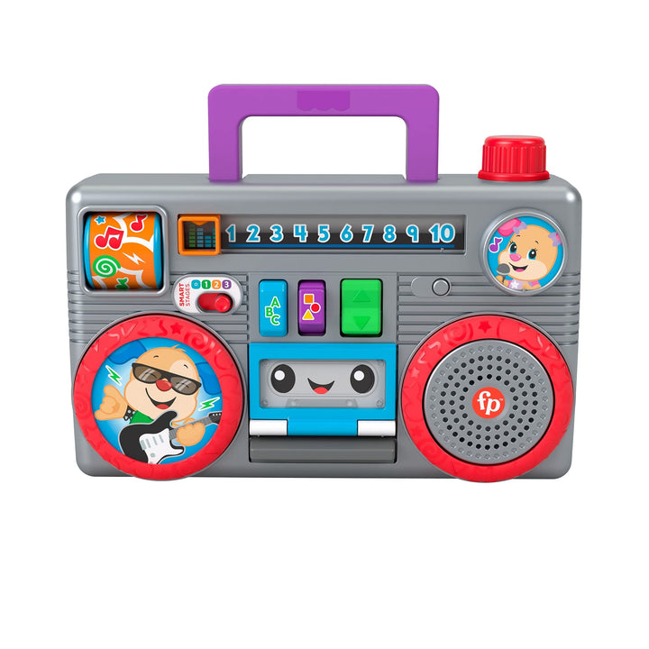 Fisher-Price Laugh & Learn Busy Boombox Retro-inspiriertes musikalisches Kleinkindspielzeug mit Lern