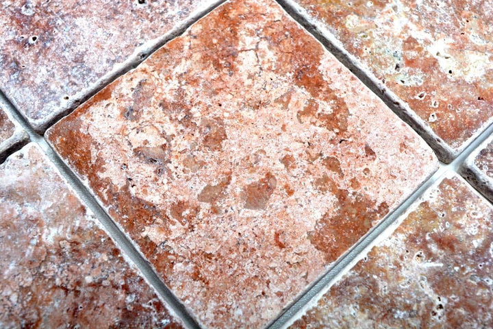 Fliese Travertin Naturstein rot Fliese Rosso Antique Travertin für WAND BAD WC DUSCHE KÜCHE FLIESENS