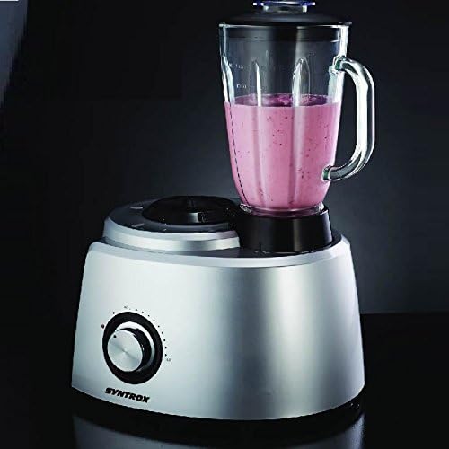 Syntrox Germany XXL 5,8 Liter Edelstahl Silber Food Processor Küchenmaschine mit tollem Zubehör