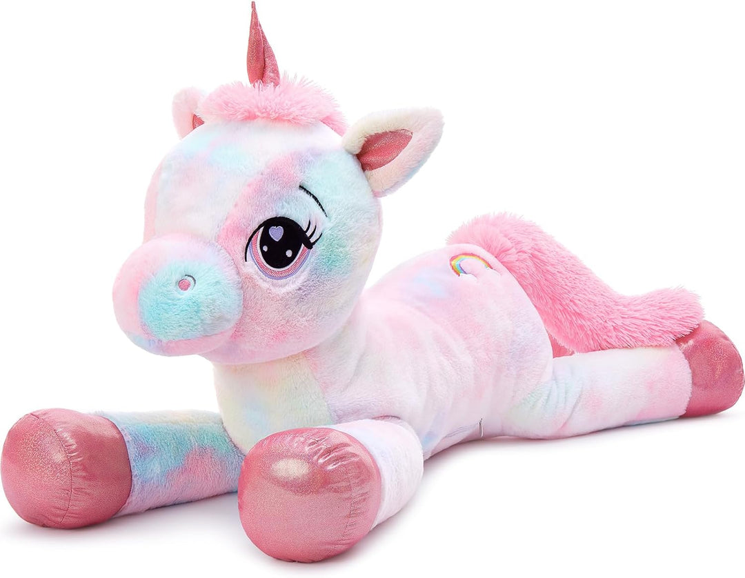 MorisMos riesen Einhorn Kuscheltier XXL,110cm Pink Rosa gross Einhorn plüschtier Stofftier, Geburtst