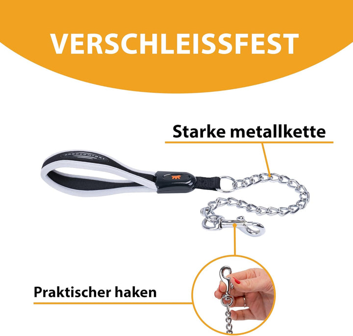 Ferplast Anti-Biss-Hundeleine aus Metall ERGOCOMFORT Metal, ergonomischer Griff, weiche Polsterung,