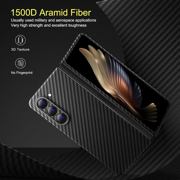 memumi Carbon Hülle für Galaxy Z Fold5, 0,5 mm Superdünne, Hülle aus echter Aramidfaser [100% Aramid