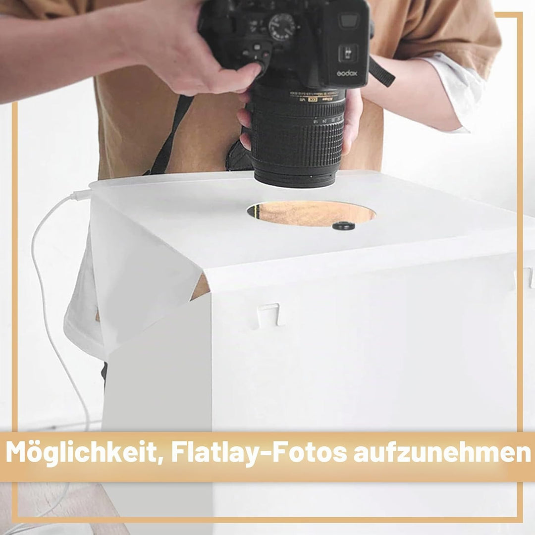 Retoo Fotobox Lichtbox Faltbare Mini Fotostudio Lichtzelt LED Beleuchtung Tragbare Faltbare Fotozelt