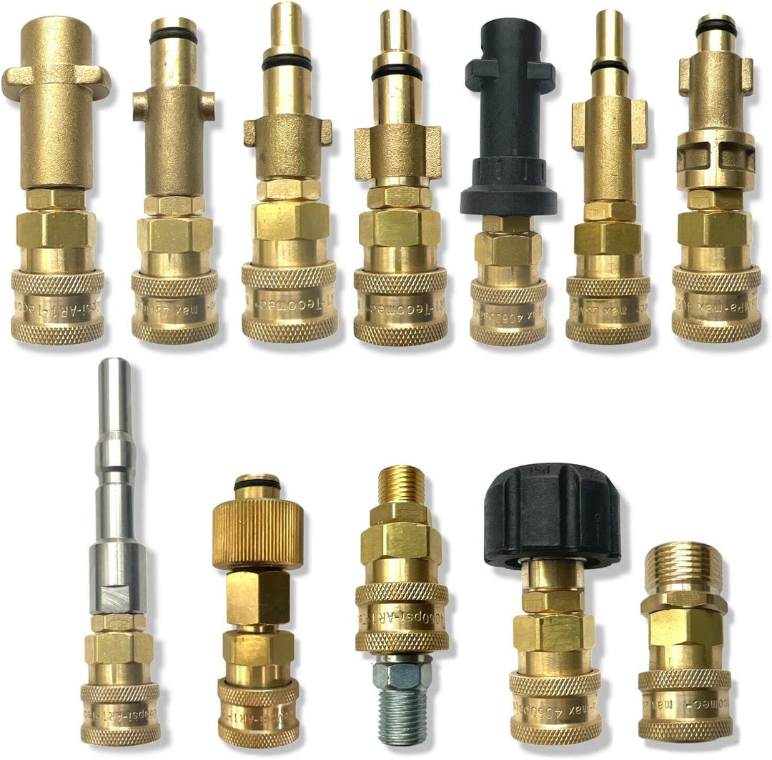 M&M Smartek Schnellkupplungsanschluss Bajonettadapter 1/4" für Hochdruckreiniger Messing Schaumlanze