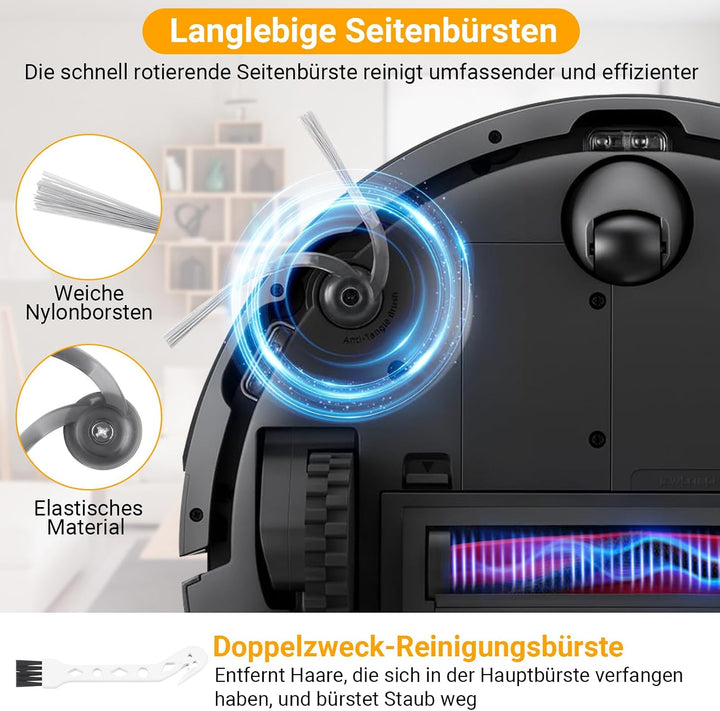 Pure Realm 30 Stück Zubehörset für Roborock Q7 M5+ / Q7 L5+ Staubsauger | 2 Hauptbürsten 6 Staubbeut