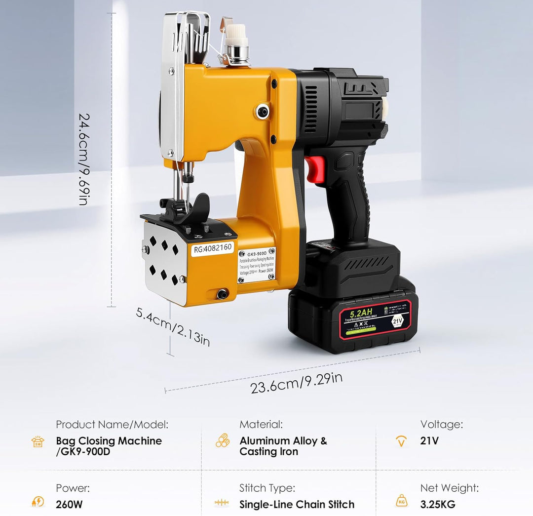 Tanniws Nähmaschine mit Akku Handnähmaschine 50000mAh 21V Elektrisch Sacknähmaschine Tragbares Beute
