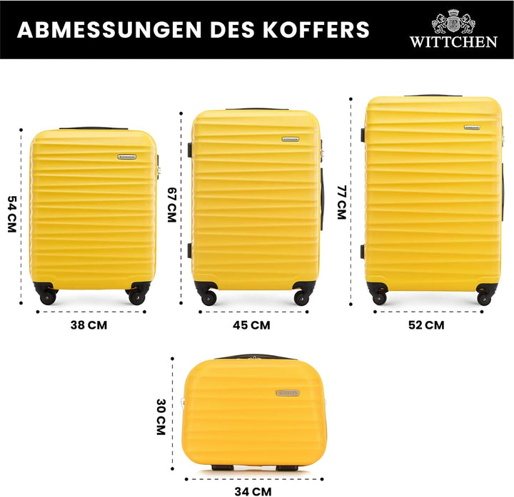 WITTCHEN Reisekoffer 4er Koffer-Set Rollkoffer Trolley Handgepäck Gepäck Reisekoffer Set Hartschale