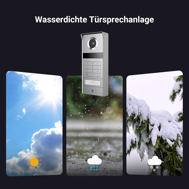 EZVIZ 4K Türsprechanlage mit Türöffner und 8" Touchscreen-Monitor, 2 Draht Bus, Metall-Türklingel mi