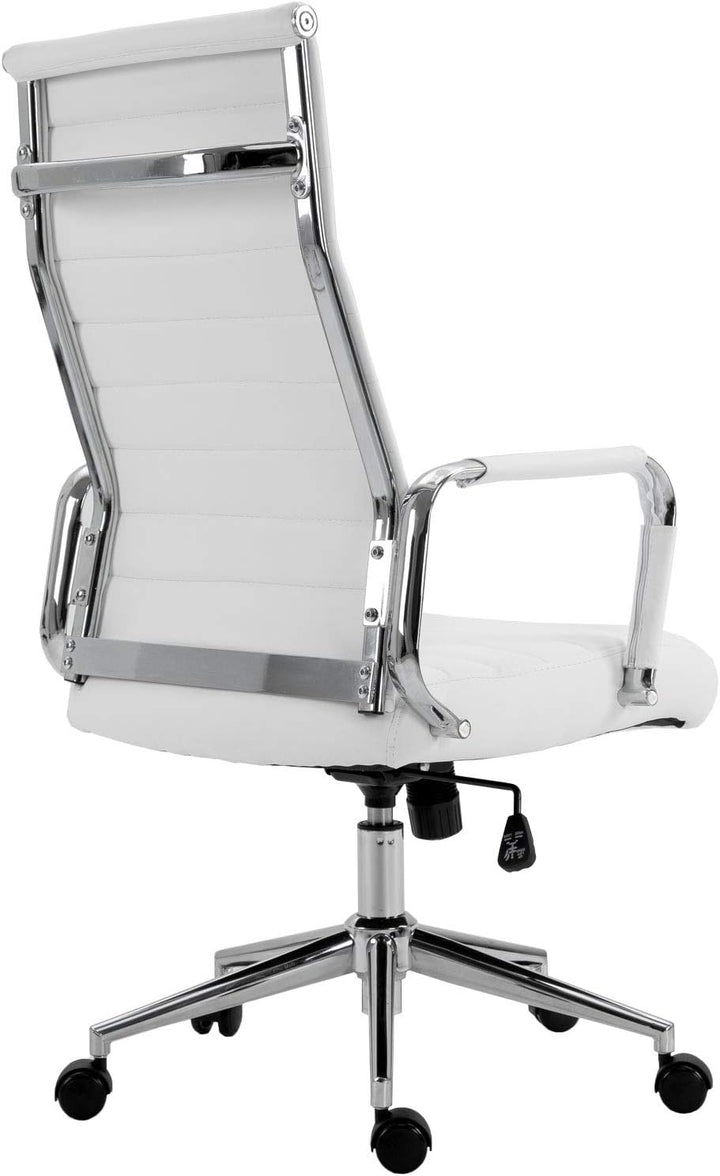 SVITA Elegance Comfort Bürostuhl Kunstleder weiss Schreibtischstuhl Drehstuhl Weiss Kunstleder