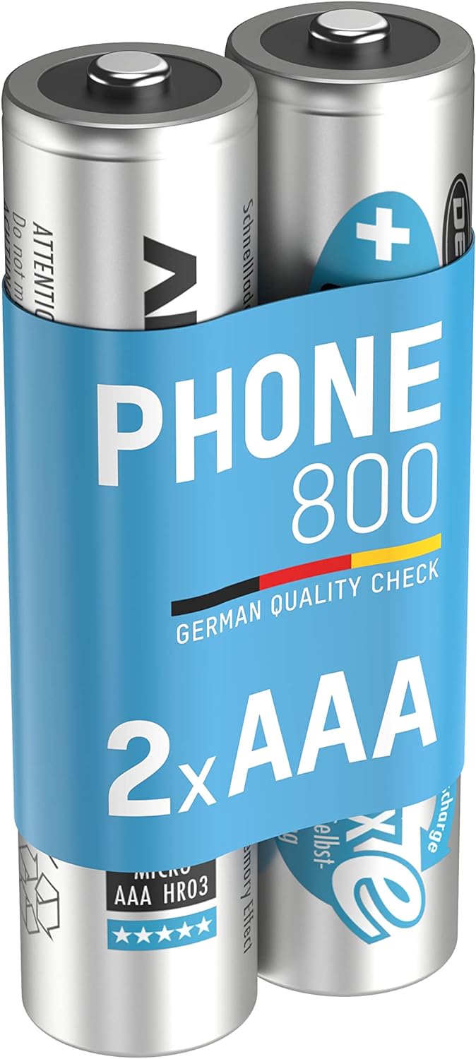 Telekom Sinus A207 Schnurlostelefon (mit Anrufbeantworter) schwarz & ANSMANN Telefon Akku AAA 800 mA