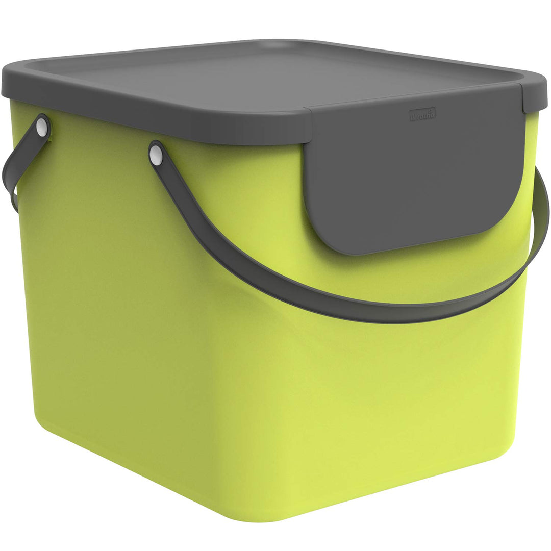 Rotho Albula Mülltrennungssystem 40l für die Küche, Kunststoff (PP) BPA-frei, hellgrün/anthrazit, 40