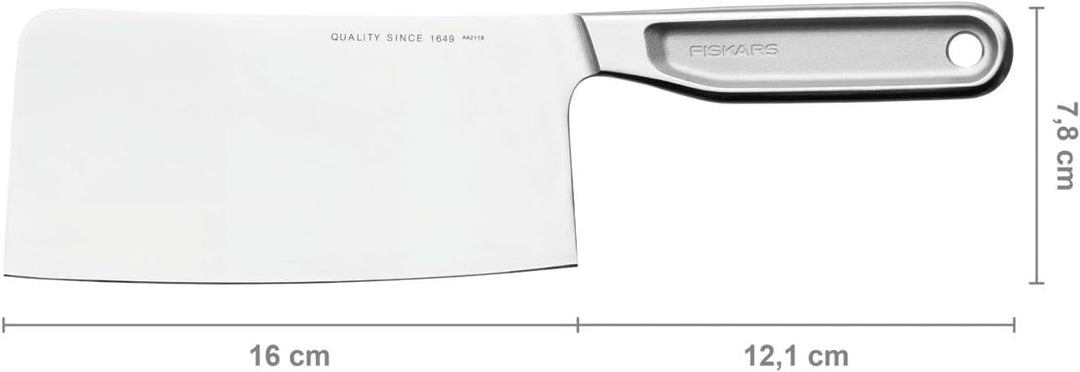 Fiskars All Steel Couperet 18cm, Silber Hackmesser, Hackmesser