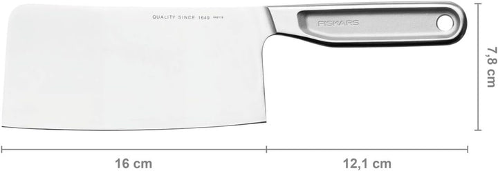 Fiskars All Steel Couperet 18cm, Silber Hackmesser, Hackmesser