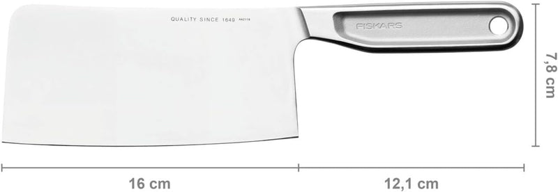 Fiskars All Steel Couperet 18cm, Silber Hackmesser, Hackmesser