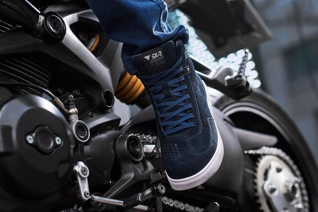 SHIMA SX-2 EVO Motorradschuhe für Herren - Atmungsaktiv, Verstärkte Leder Biker Motorradstiefel Männ