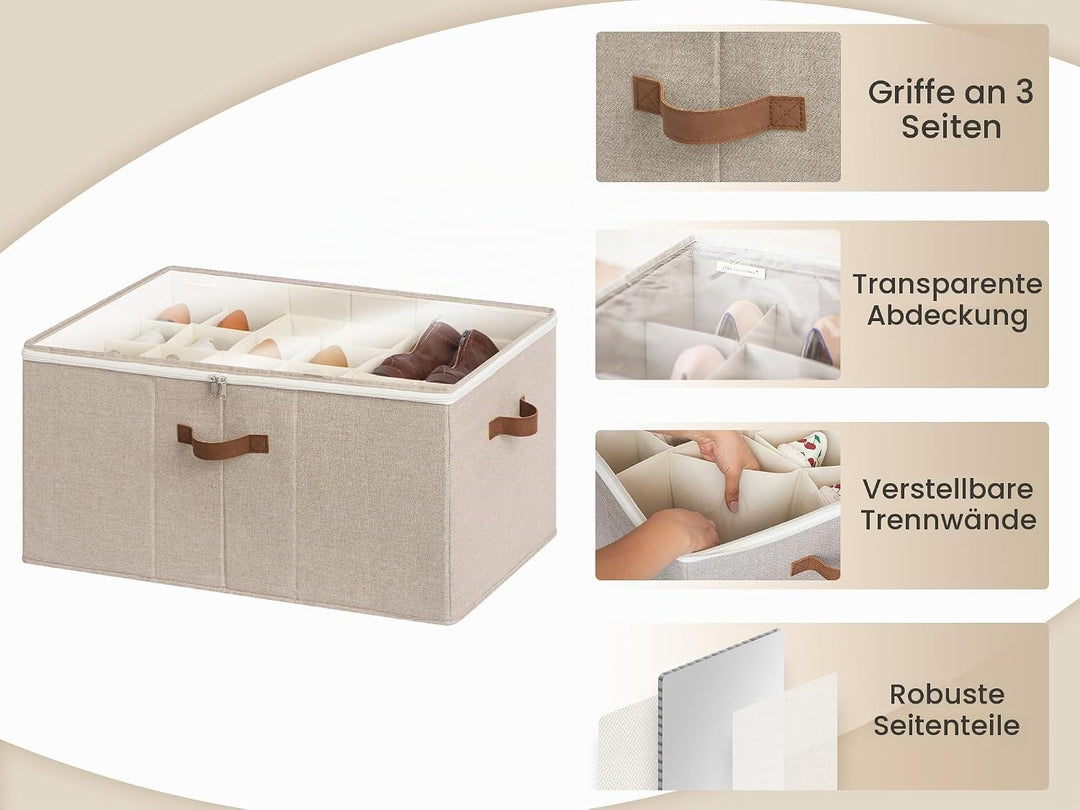 StorageWorks faltbarer Schuh Organizer für Schrank, Extragrosse Schuhaufbewahrungsbox für bis zu 24