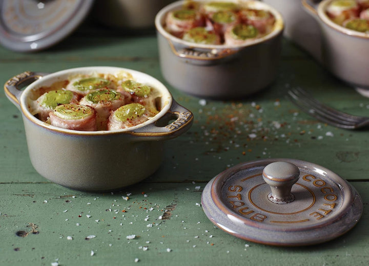 Mini Cocotte, rund Antikgrau 10 cm