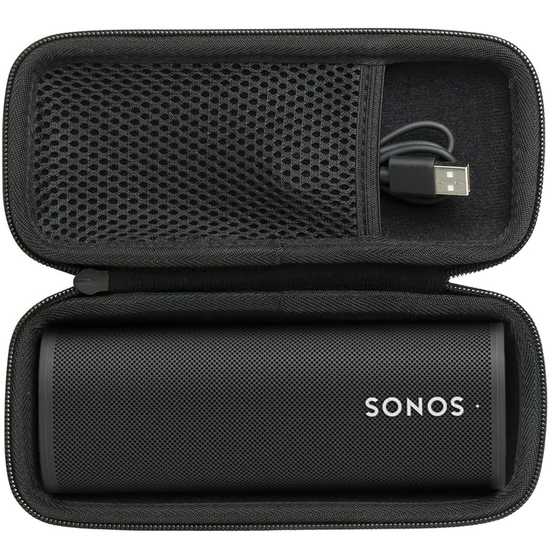 Khanka Hart Tasche für Sonos Roam 2/Roam/Roam SL WLAN WiFi Bluetooth Speaker Lautsprecher, Nut Tasch