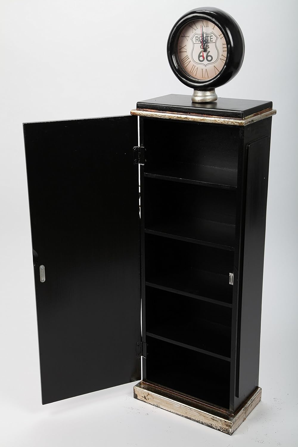 point home Design-Schrank Zapfsäule mit Uhr, Retro, schwarz, 102cm