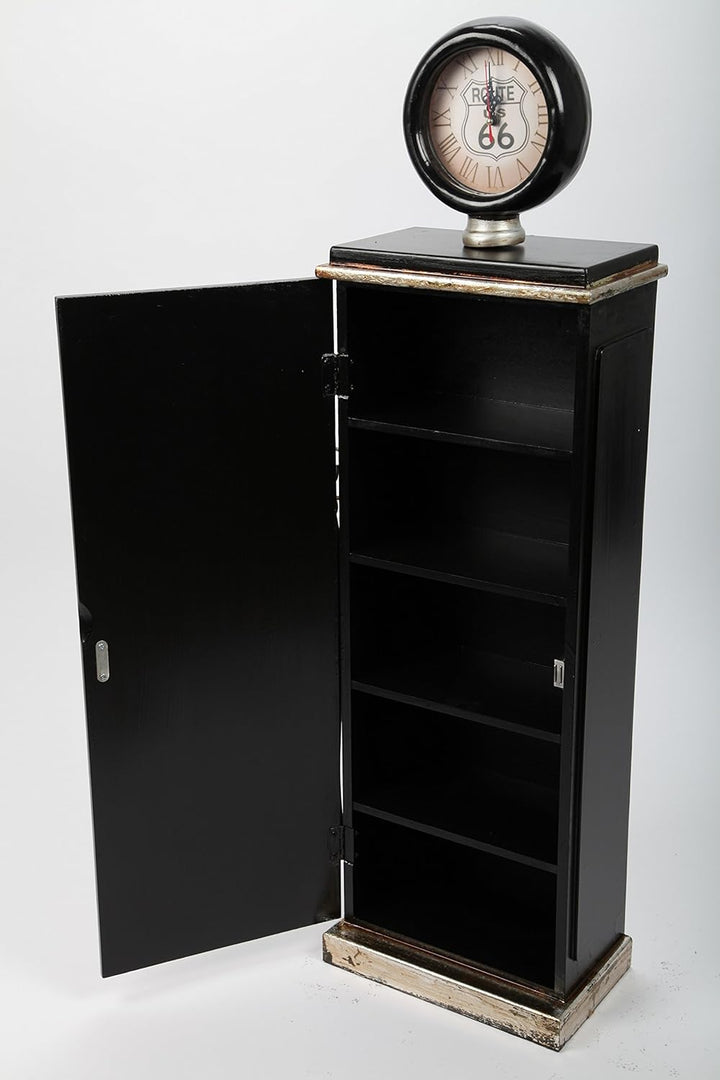 point home Design-Schrank Zapfsäule mit Uhr, Retro, schwarz, 102cm