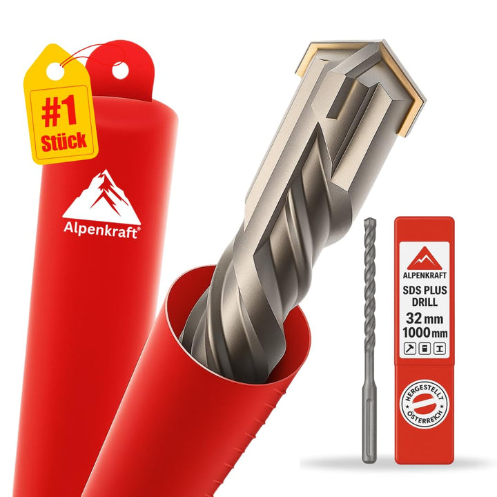 SDS Plus Bohrer Set: Betonbohrer Kreuzschneide | Grössen Ø 20, 24, 25, 28, 32, 40, 50, 55 mm | Länge