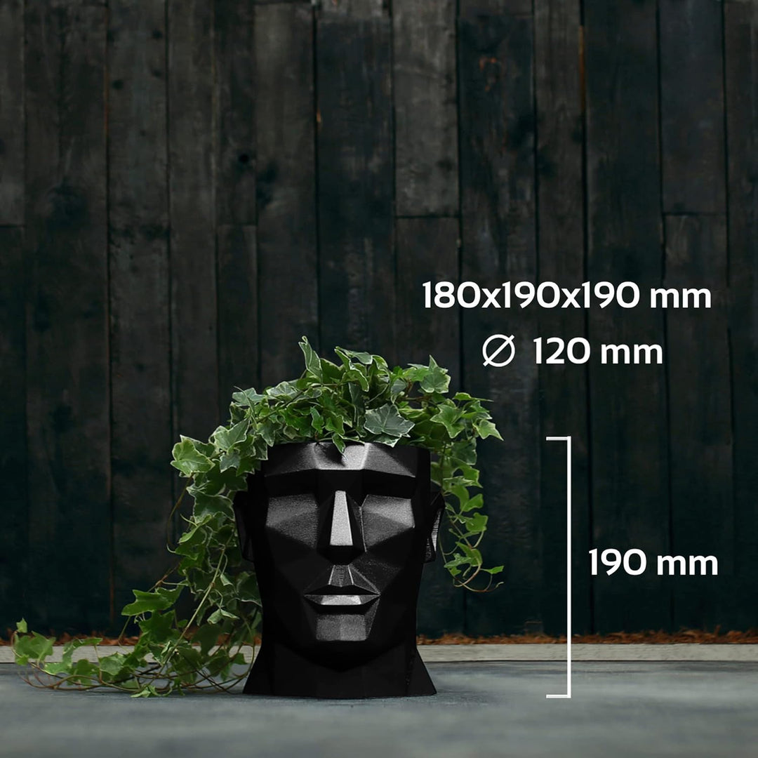 CONCRETTE Blumentopf aus Beton Apollo | Ø 12 cm | Black Metallic | Zement-Pflanzkübel | Handgefertig