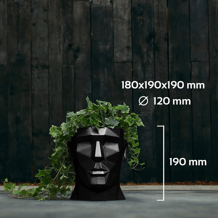 CONCRETTE Blumentopf aus Beton Apollo | Ø 12 cm | Black Metallic | Zement-Pflanzkübel | Handgefertig
