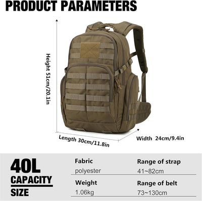 Mardingtop 25L/28L/40L Militär Rucksack Herren Arbeit für Taktischer Assault Wandern Reisen Outdoor