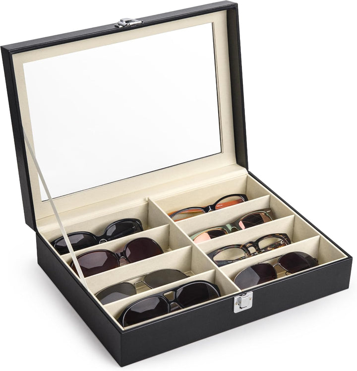 CO-Z Brillenbox Brillenaufbewahrung Brillen Aufbewahrungsbox Sonnenbrillen Case von 8 Brillen Sonnen