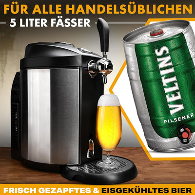 Clatronic® Bierzapfanlage für alle handelsüblichen 5 Liter Bierfässer, Bierzapfanlage 5 Liter mit Kü